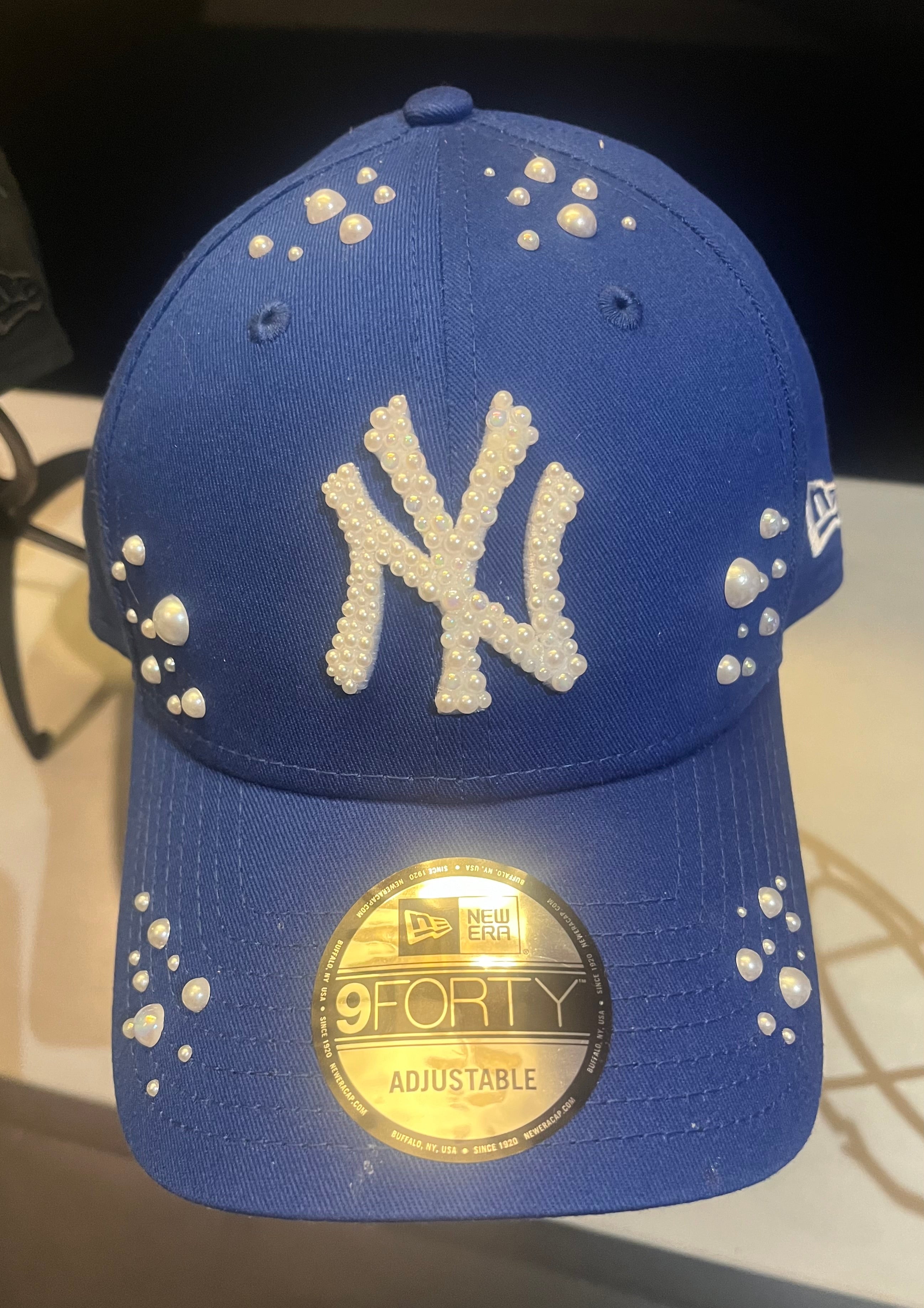 Blue pearled New York Yankees Cap