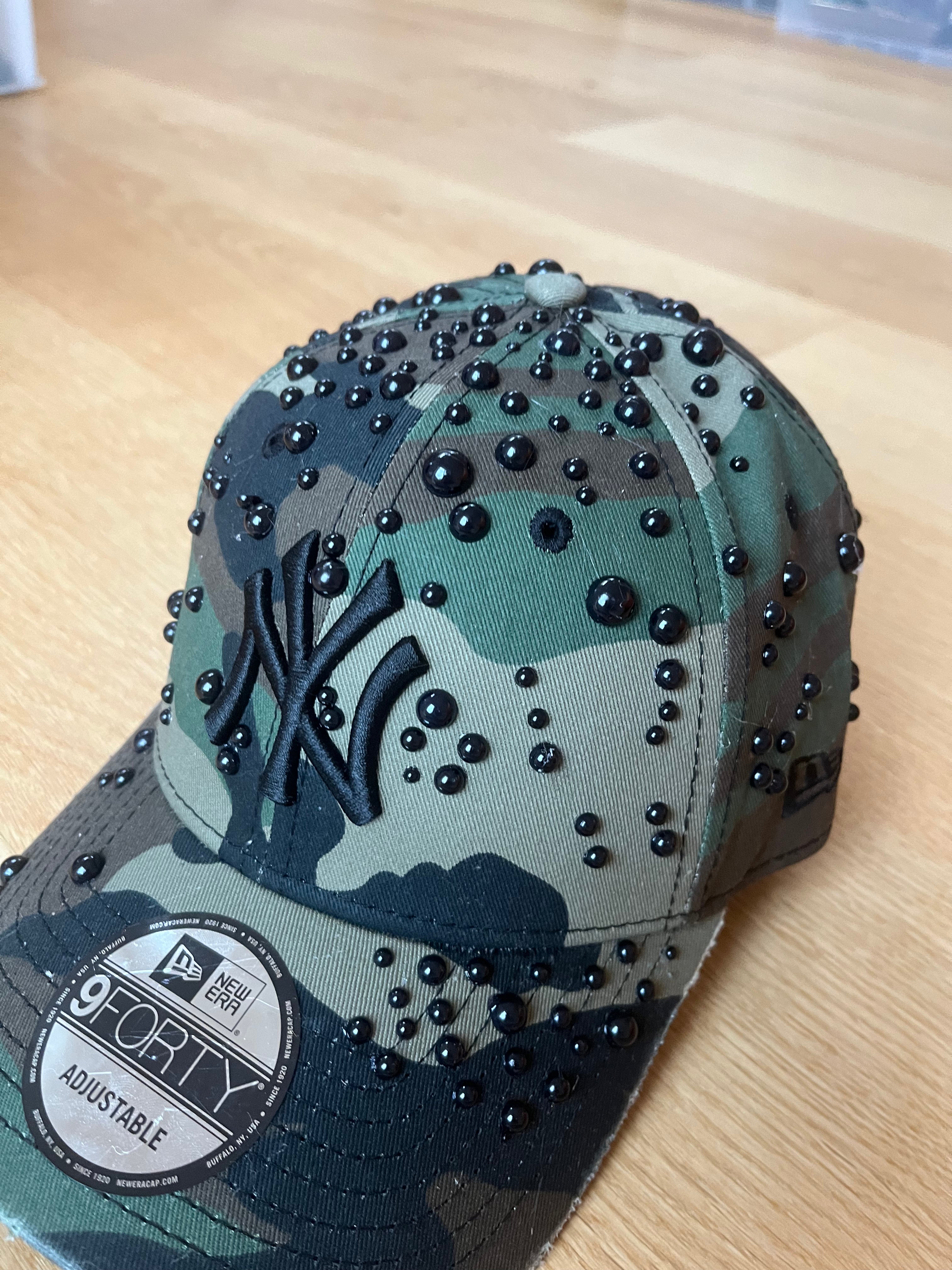 Reworked Black Pearled Camo NY Yankees cap