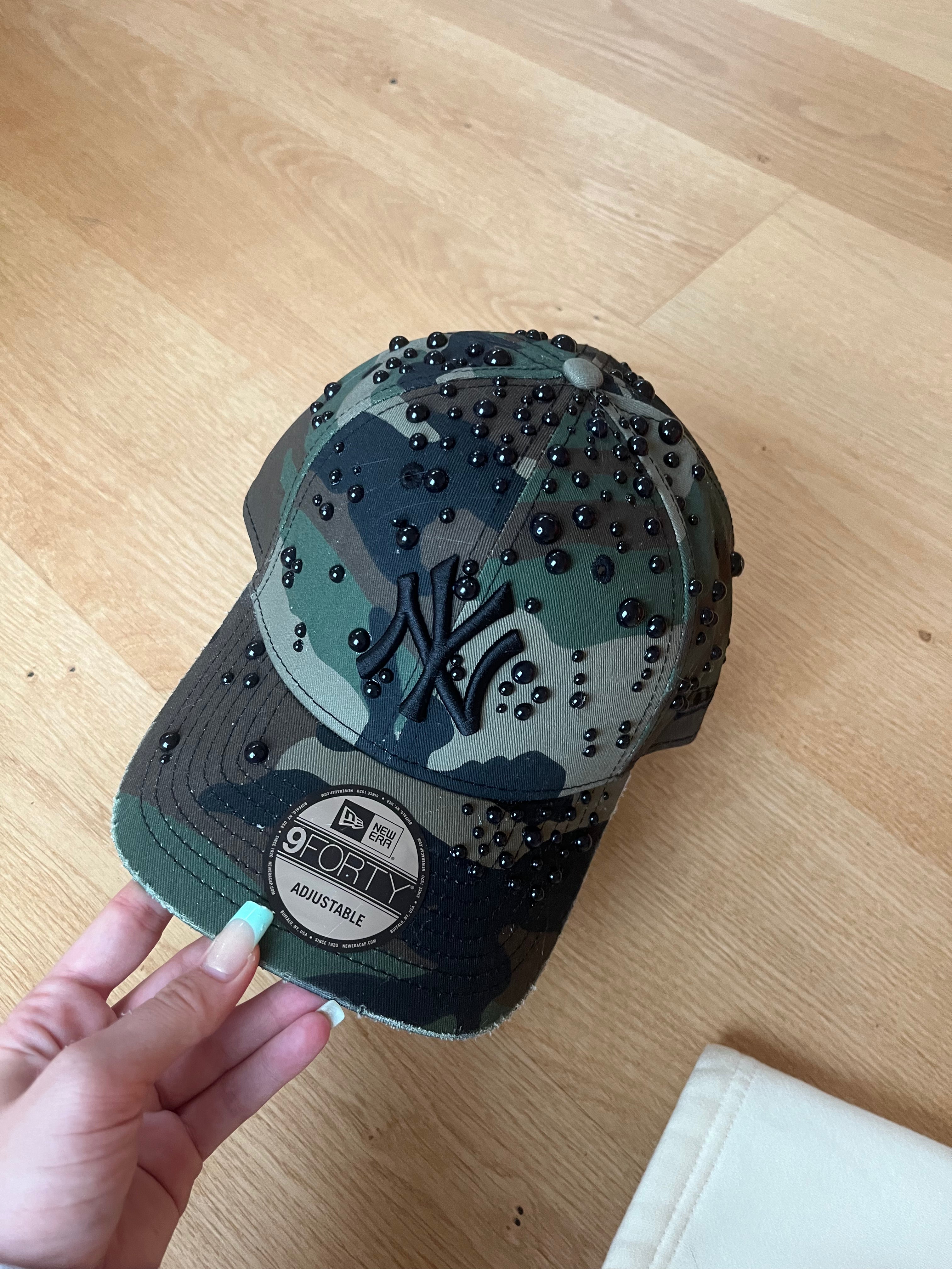 Reworked Black Pearled Camo NY Yankees cap