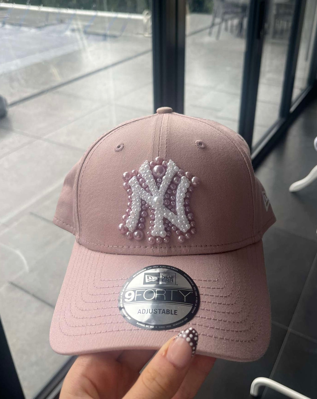 Pink pastel pearled logo New York Yankees cap