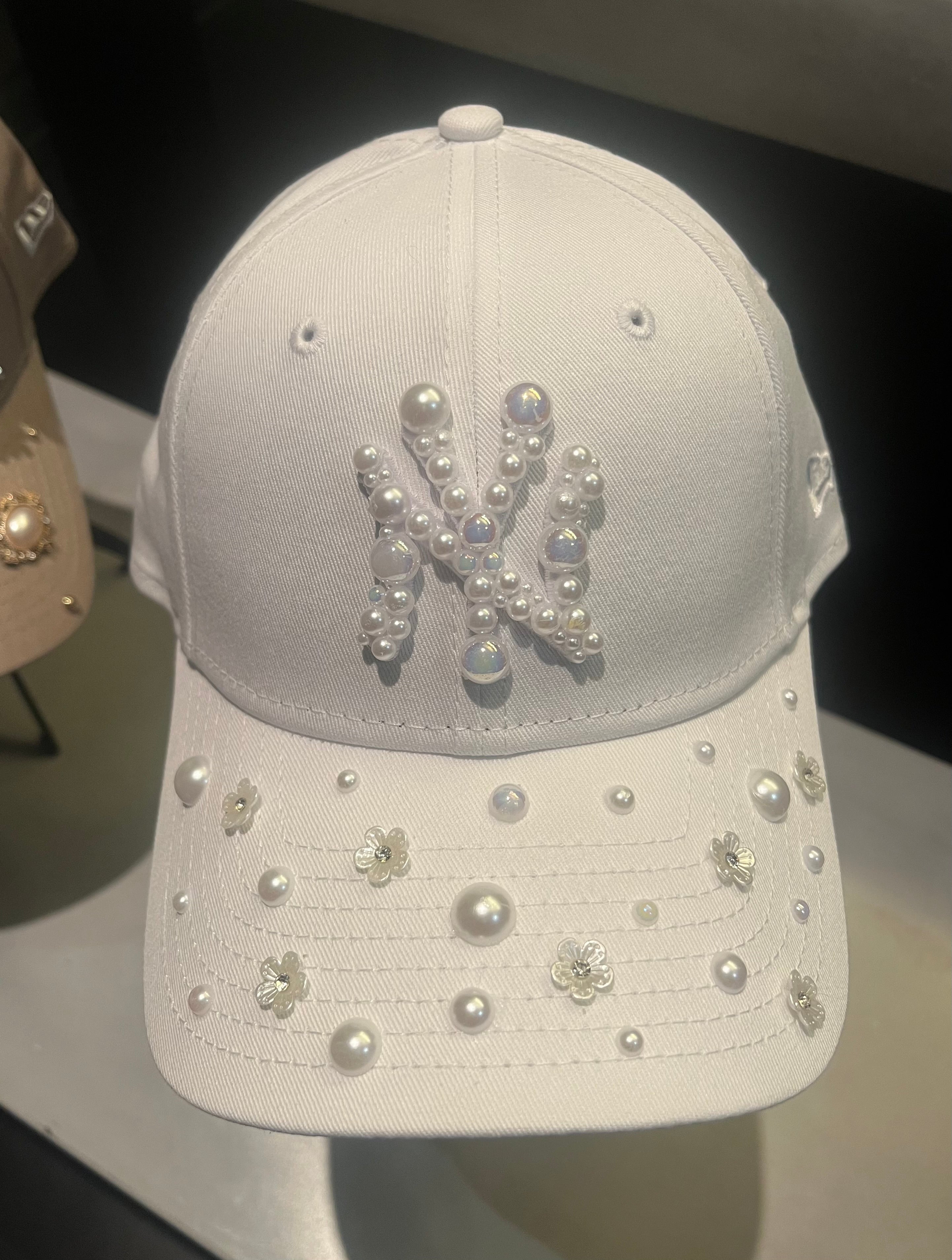 White pearled New York Yankees Cap